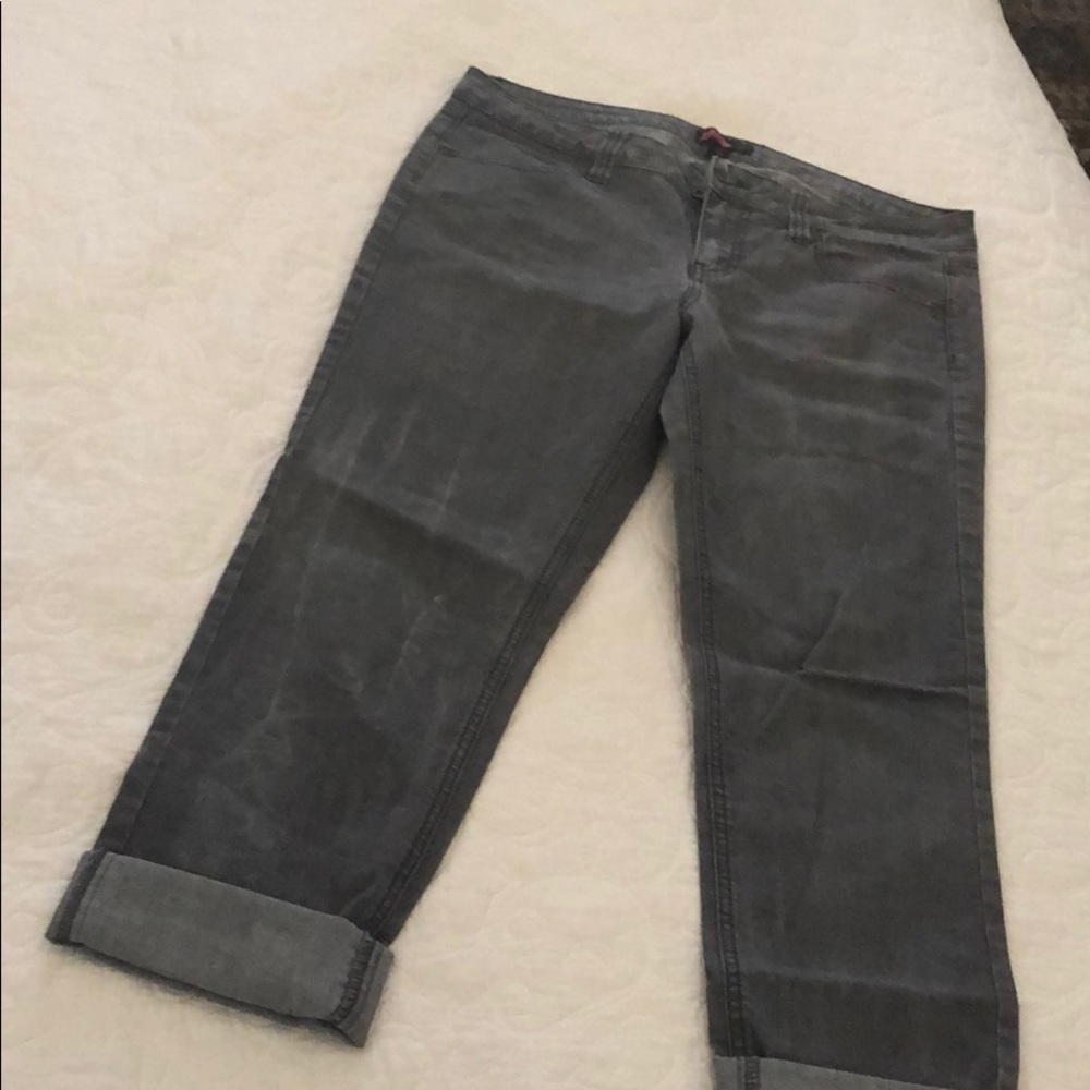 Distressed cuffed jeans